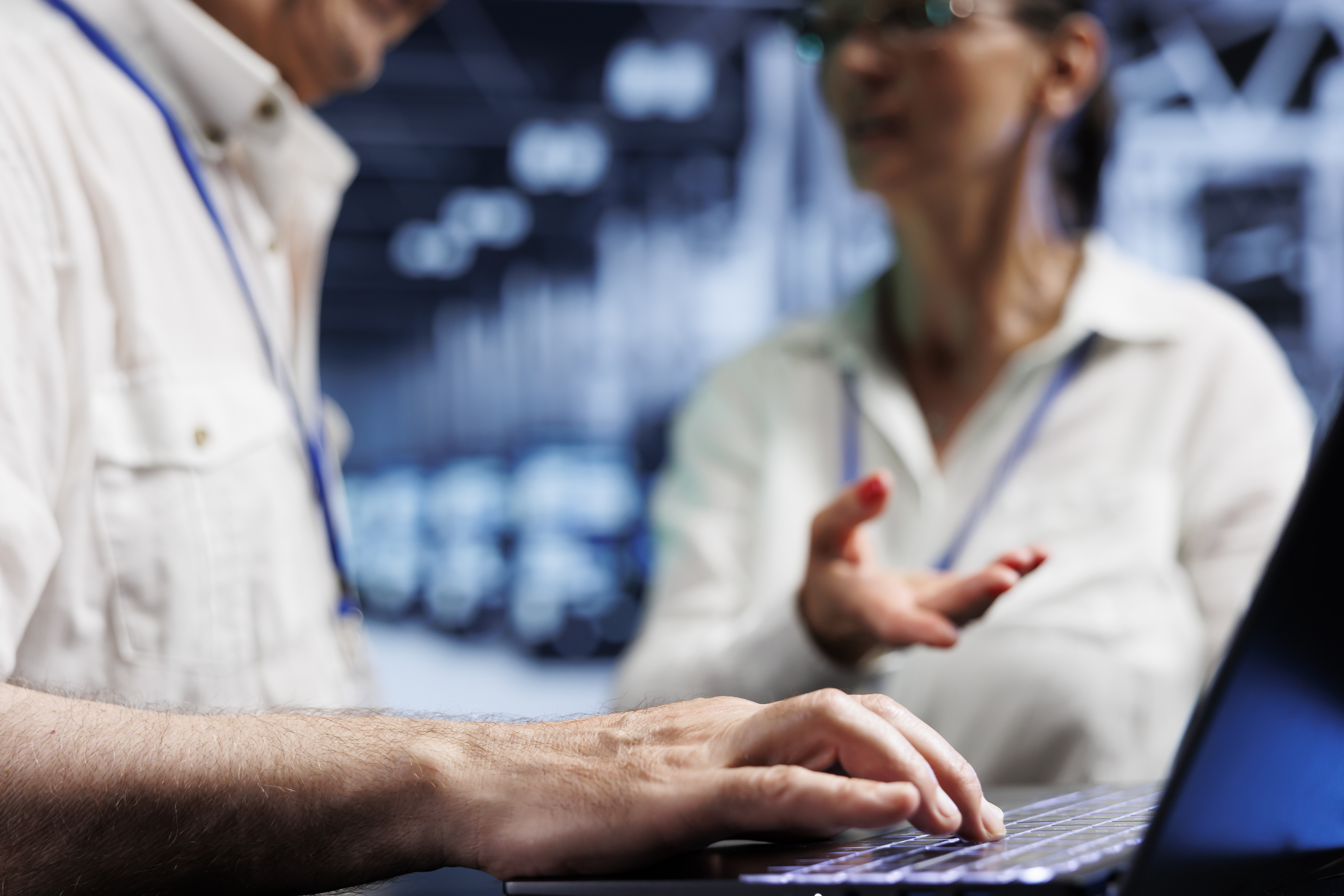 IT professional with digital interface